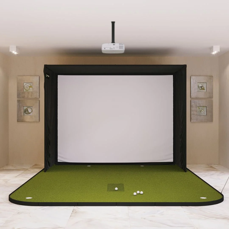 SIG10 Golf Simulator Studio Complete Package with SIG10 Golf Simulator Flooring.