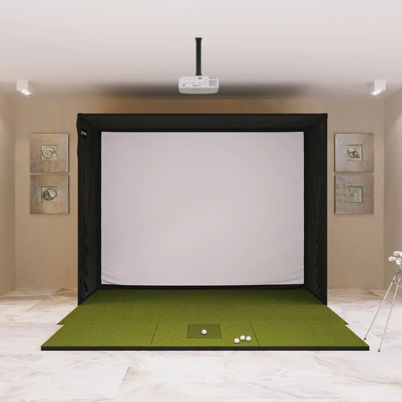 SIG10 Golf Simulator Studio Complete Package with SIGPRO 4&#39; x 10&#39; Golf Mat.