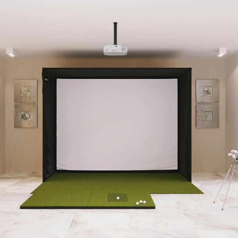 SIG10 Golf Simulator Studio Complete Package with SIGPRO 4&#39; x 7&#39;  Golf Mat.