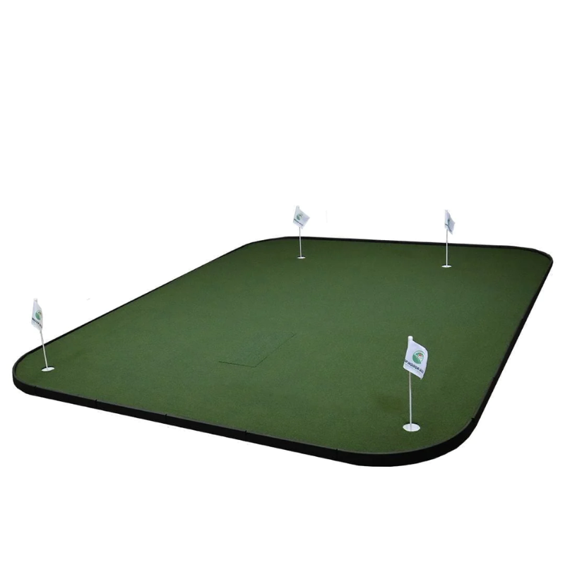 SIGPRO Golf Simulator Flooring with putting cups.