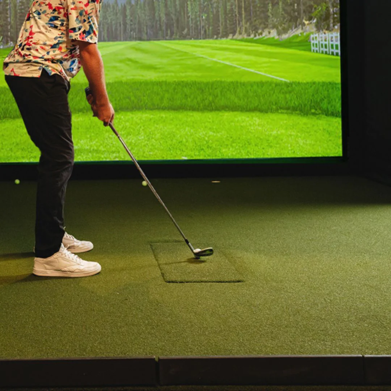 SIGPRO Golf Simulator Flooring with hitting insert.