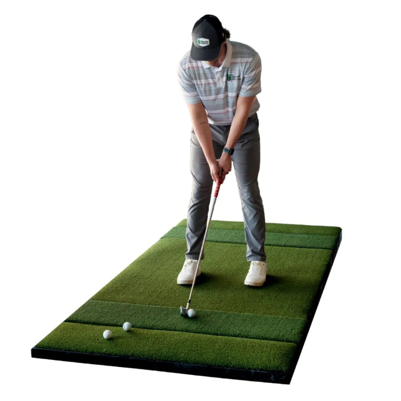 SIGPRO Super Softy 4x8 4 Double Sided Golf Mat golfer swinging.