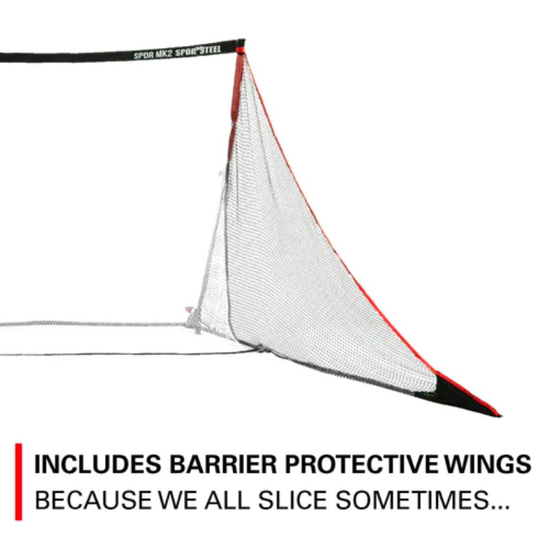 Rukket Sports SPDR MK2 Portable Driving Range with SPDR STEEL™ Netting barrier protective wings.