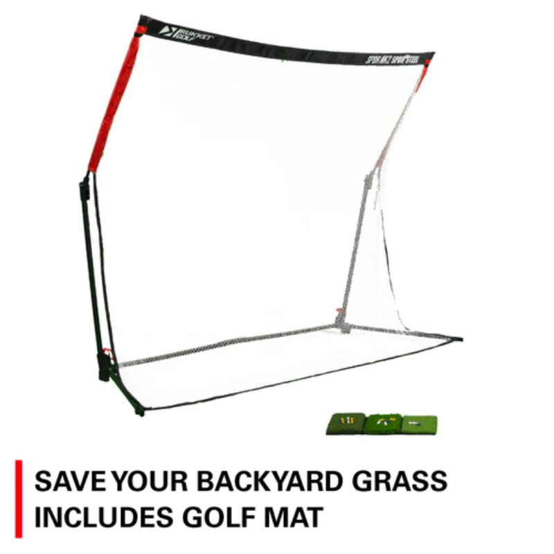 Rukket Sports SPDR MK2 Portable Driving Range with SPDR STEEL™ Netting with golf mat.