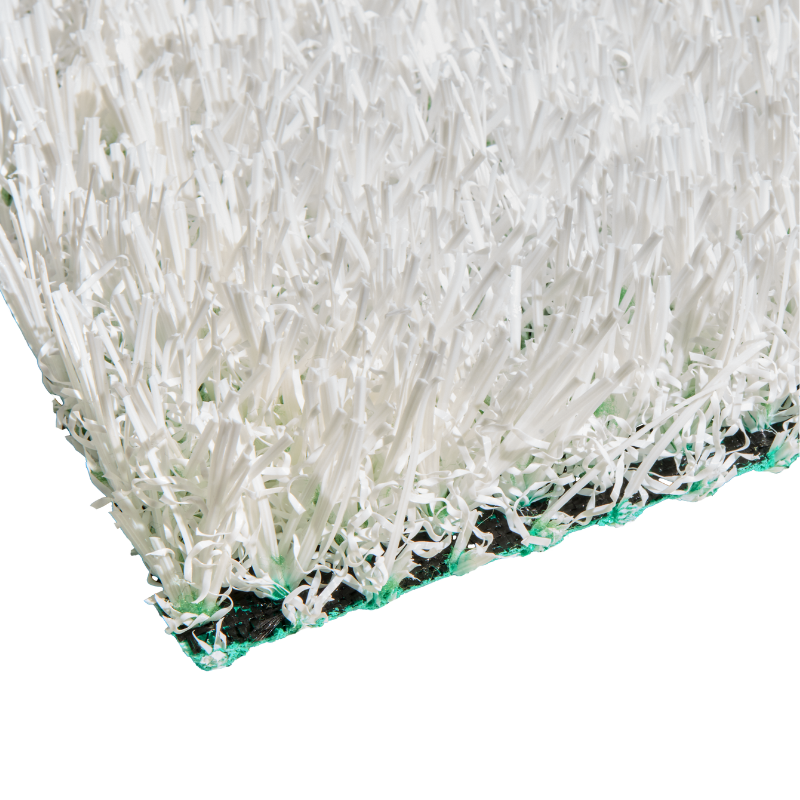 A sample swatch of SYNLawn SynSport White Bunker Turf.