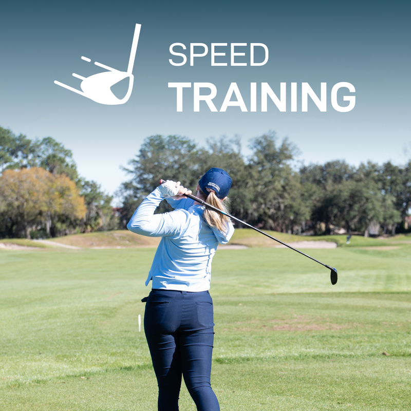 Shot Scope LM1 Launch Monitor speed training during a practice swing.