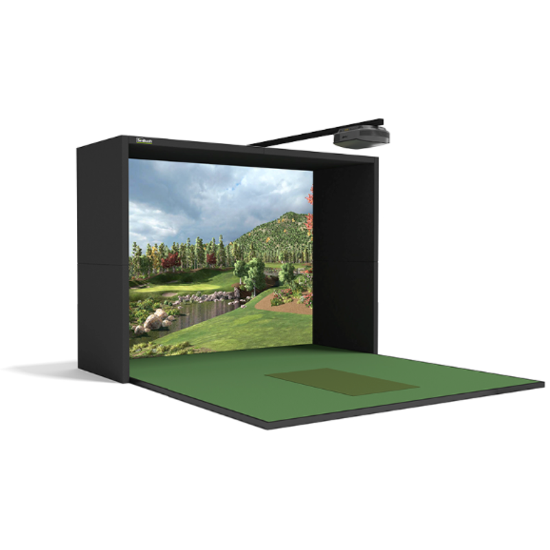 SimBooth 1 Golf Simulator Enclosure with Standard Walls and Projector.