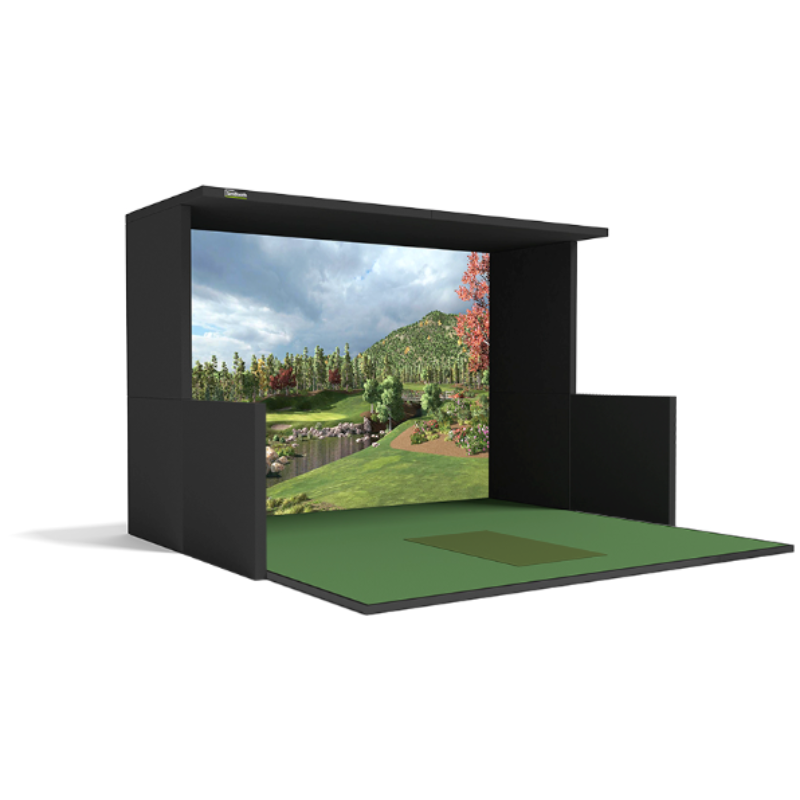 SimBooth 2 Golf Simulator Enclosure with Half Walls.