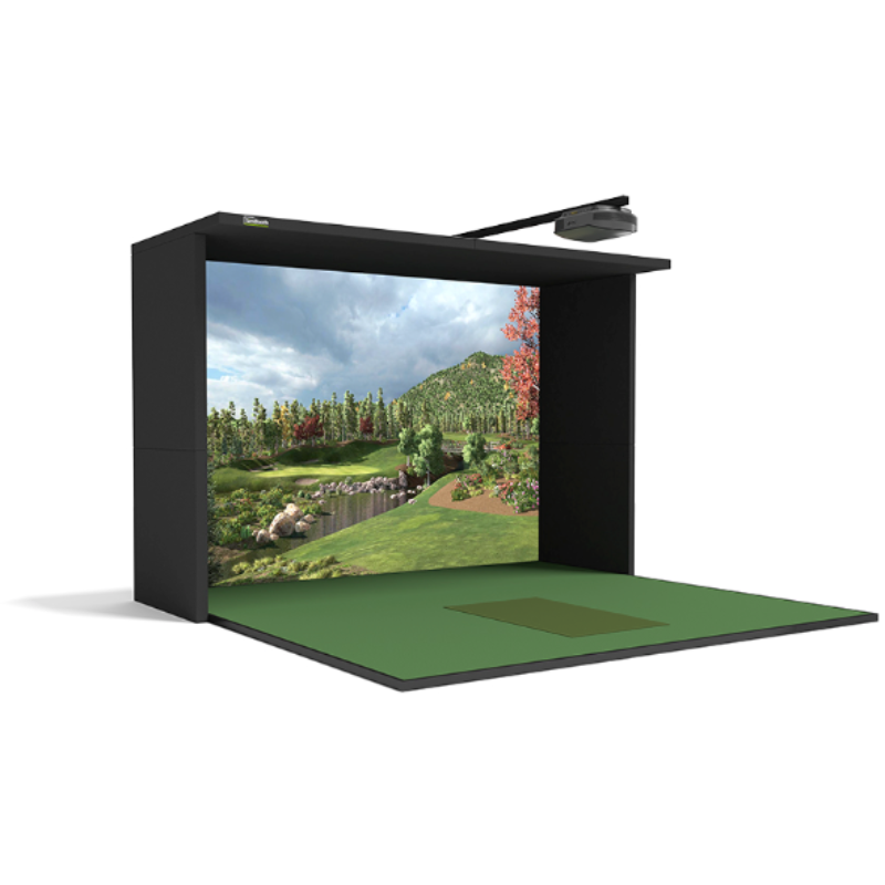 SimBooth 2 Golf Simulator Enclosure with Standard Walls and Projector.