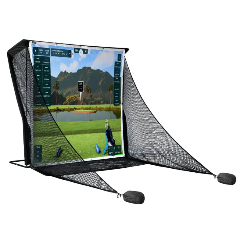 SimSpace Deluxe Practice Net and screen view.