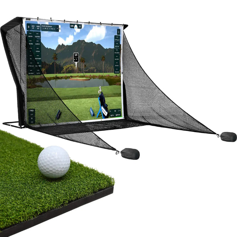 SimSpace Wide Deluxe Practice Net and Screen with Standard Hitting Mat.