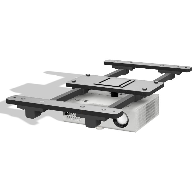 SkyRail Adjustable Sliding Projector Mount angled top view.