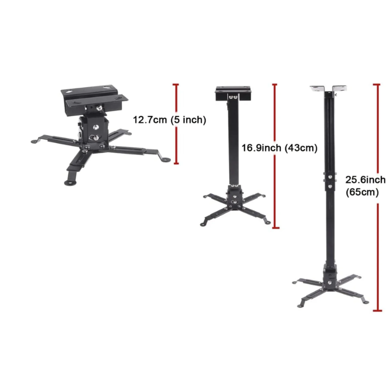 SkyRail Adjustable Sliding Projector Mount mount lengths.