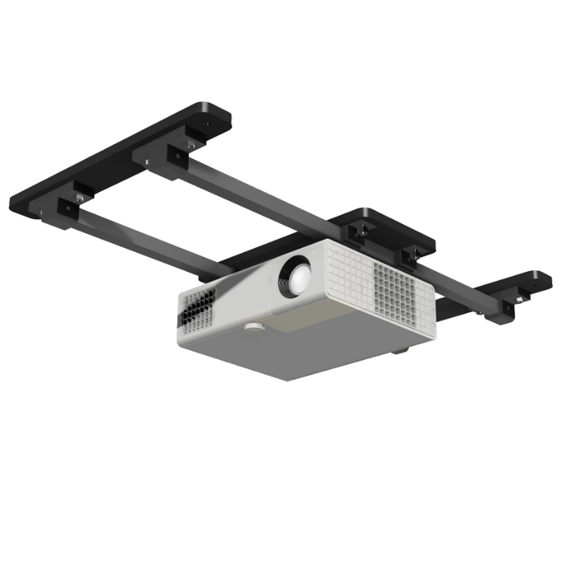 SkyRail Adjustable Sliding Projector Mount sliding middle right gray projector.