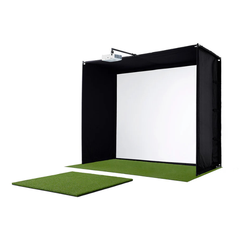 SkyTrak Golf Simulator Studio Enclosure Package Premium Studio complete package view.
