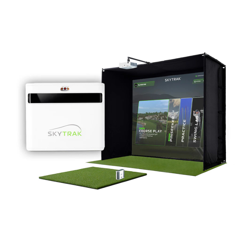 SkyTrak+ Golf Simulator Studio Package Premium complete package.