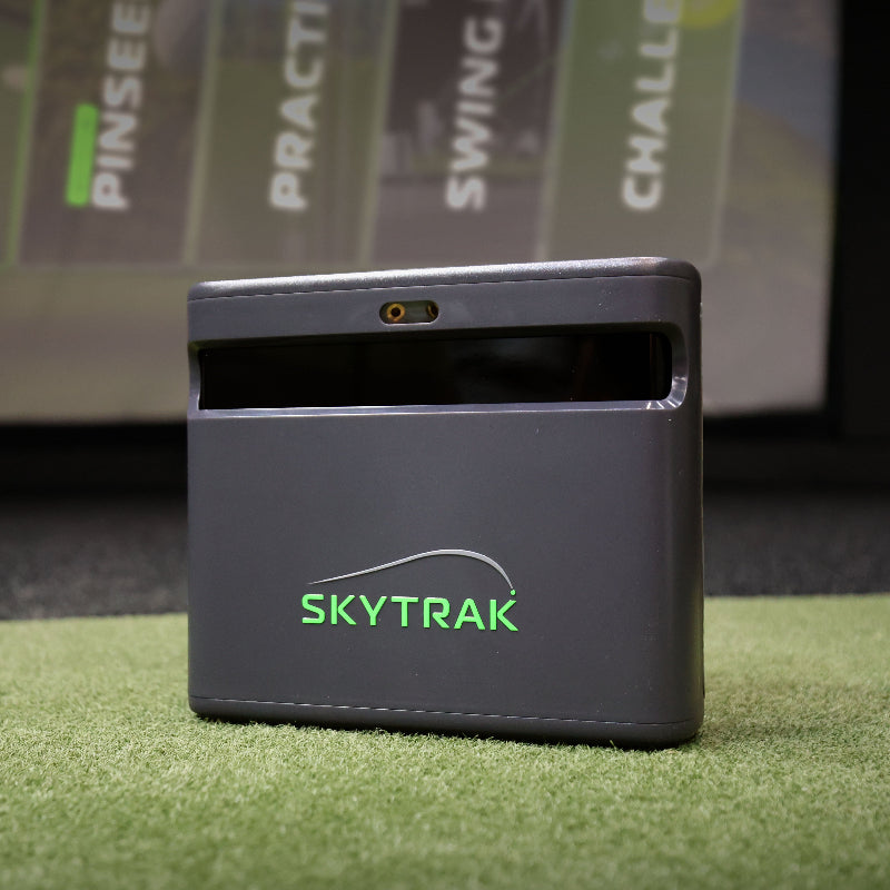 SkyTrak ST MAX Launch Monitor angled front view.