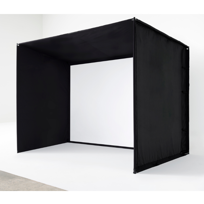 SkyTrak Studio 13' Deep Enclosure side view.