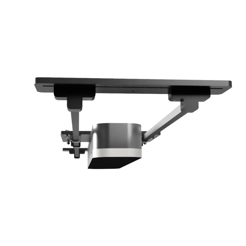 Sliding Track Mount for Overhead Golf Launch Monitors behind view.