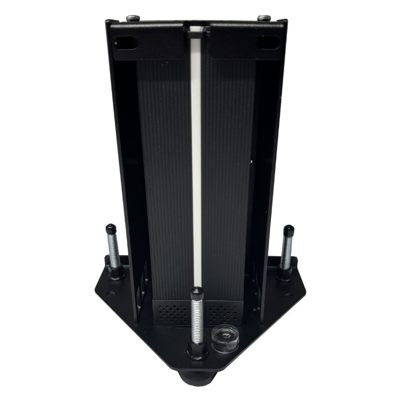 Square Golf Protector rear view black metal frame bolts.