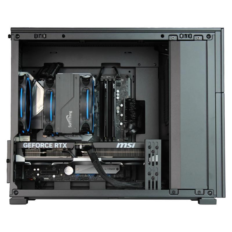 SurfThing SG3-5602 Golf Simulator Computer side view open case.