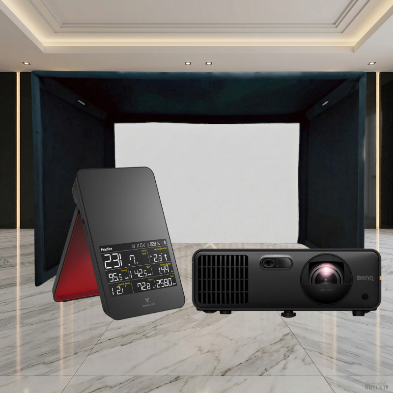 Swing Caddie SC4 PRO Launch Monitor SIGPRO Commercial Golf Simulator Enclosure Projector Package