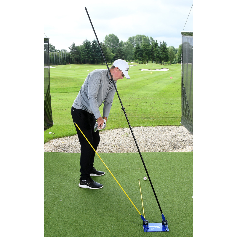 Swing Plate Dual Pro by Jamie Brittain with golfer in takeaway position.