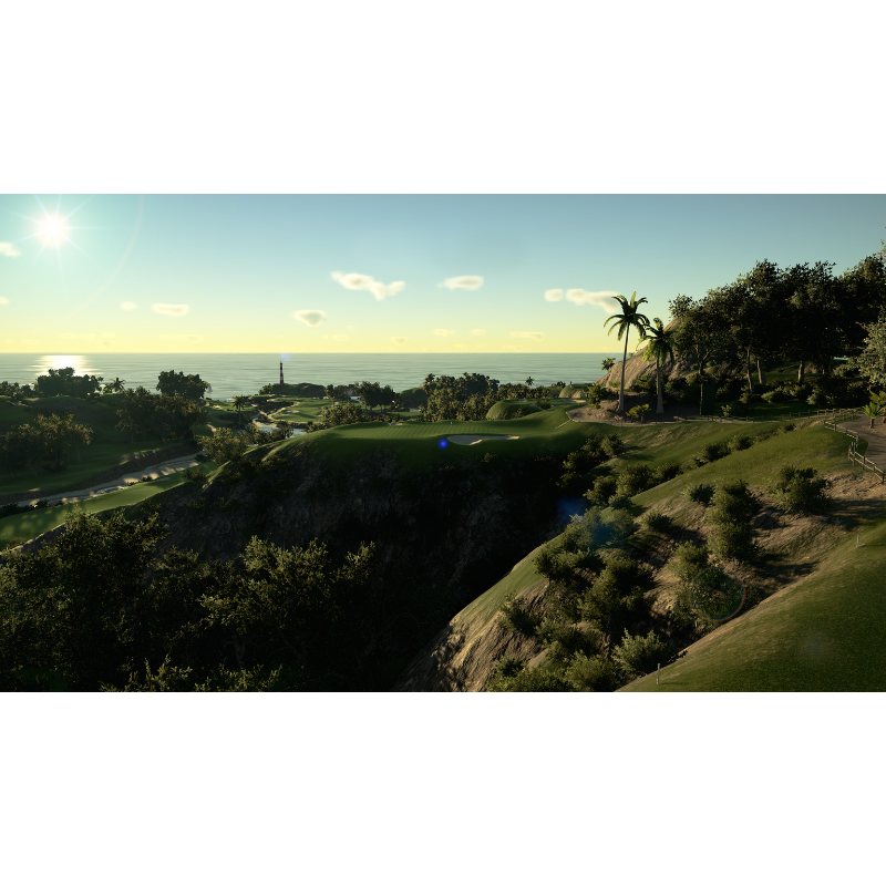 The Golf Club 2019 Simulator Software golf course with ocean in background.