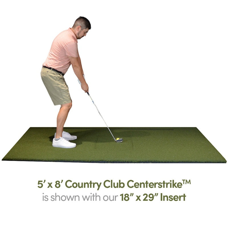 The Country Club Centerstrike Golf Mat by Real Feel Golf Mats 5x8 with insert.