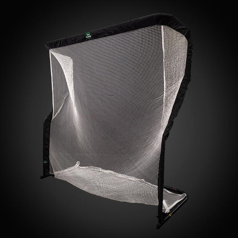 The Net Return Bulletproof Golf Net Bulletproof 8 angled front right view with white net.