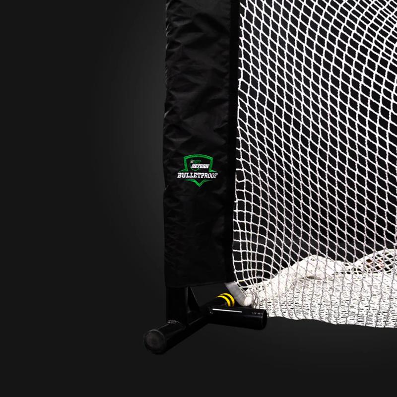 The Net Return Bulletproof Golf Net Bulletproof 9 corner view with white net.