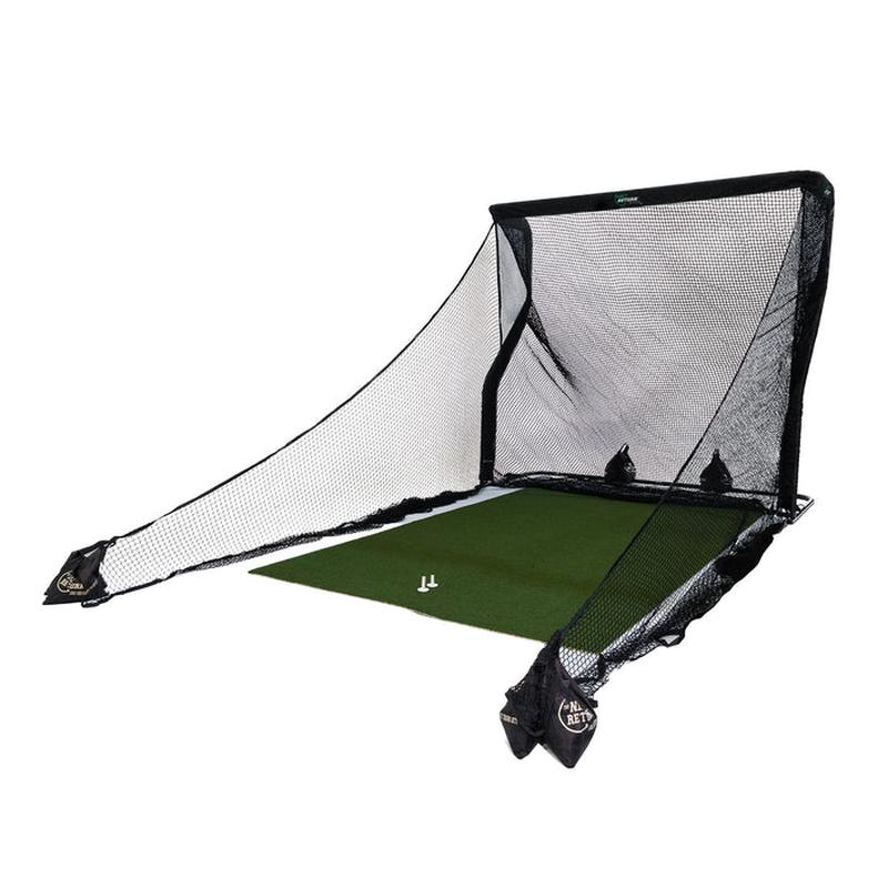 The Net Return Bulletproof Golf Package BP 9 White package view showing complete setup with turf.