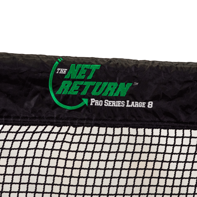 The Net Return Large 8 Pro Series embroidery on net frame covering.
