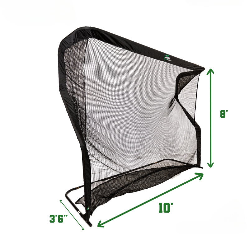 The Net Return Large 10 Pro Series golf net dimensions.
