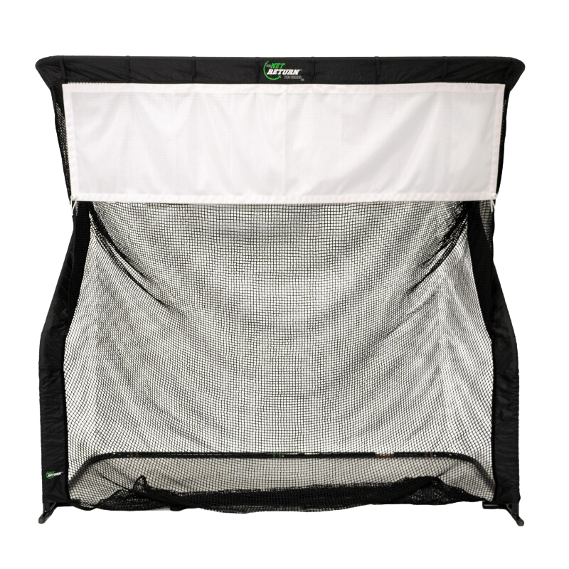 The Net Return Split Screen Golf Simulator Screen front view.