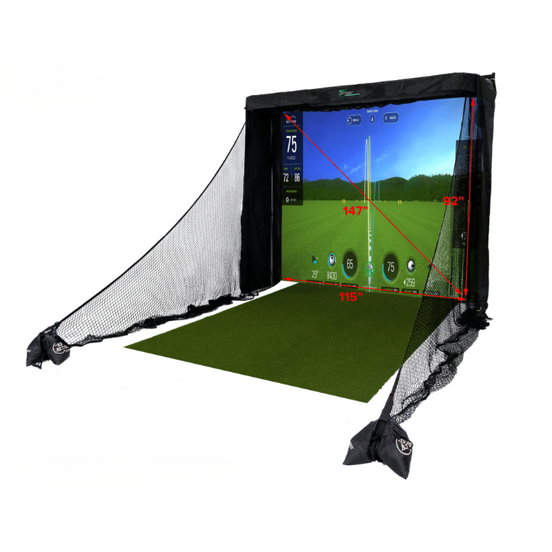 The Net Return Simulator Series 10 golf simulator dimensions.