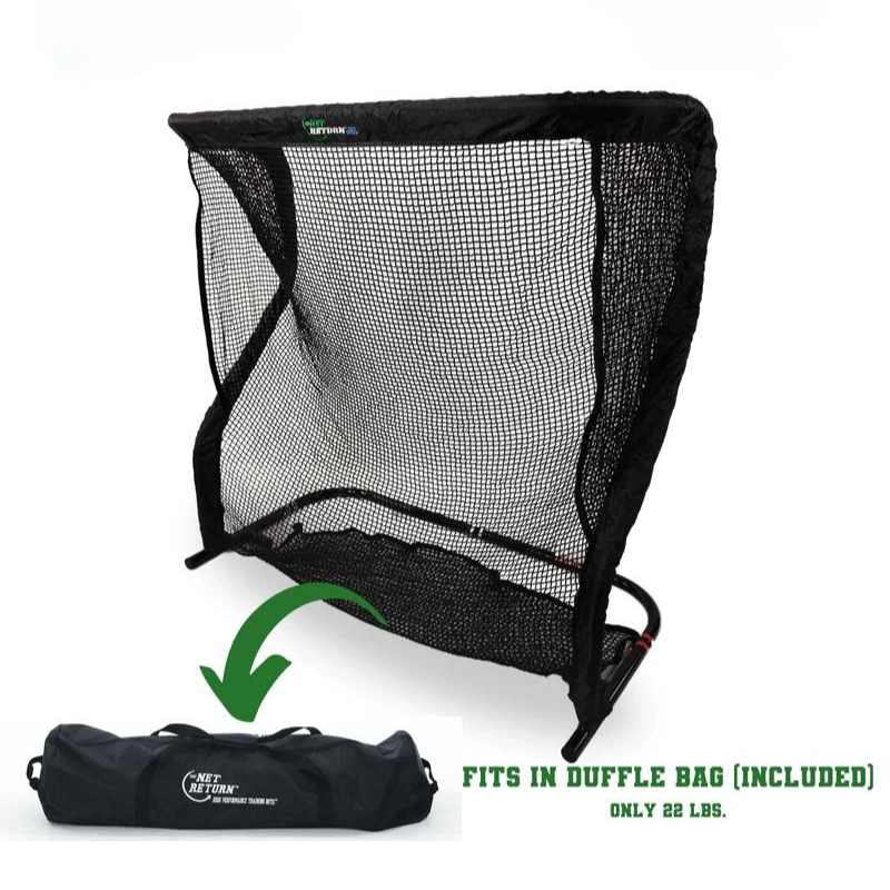 The Net Return Junior Pro Series golf net and duffle bag.