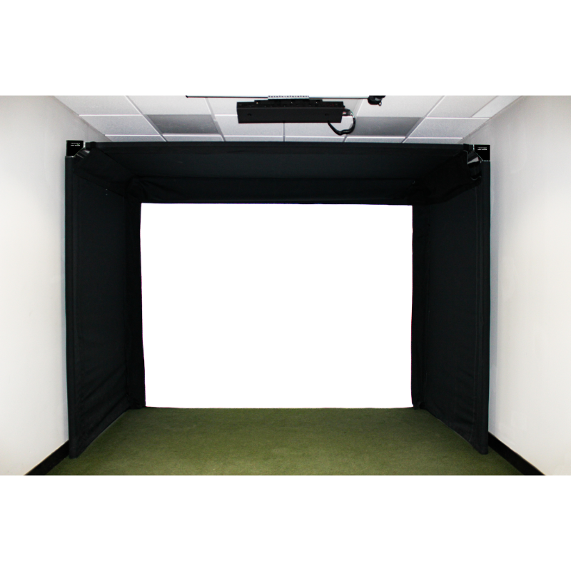 The SportScreen Parlour 11 Golf Simulator Enclosure front view.