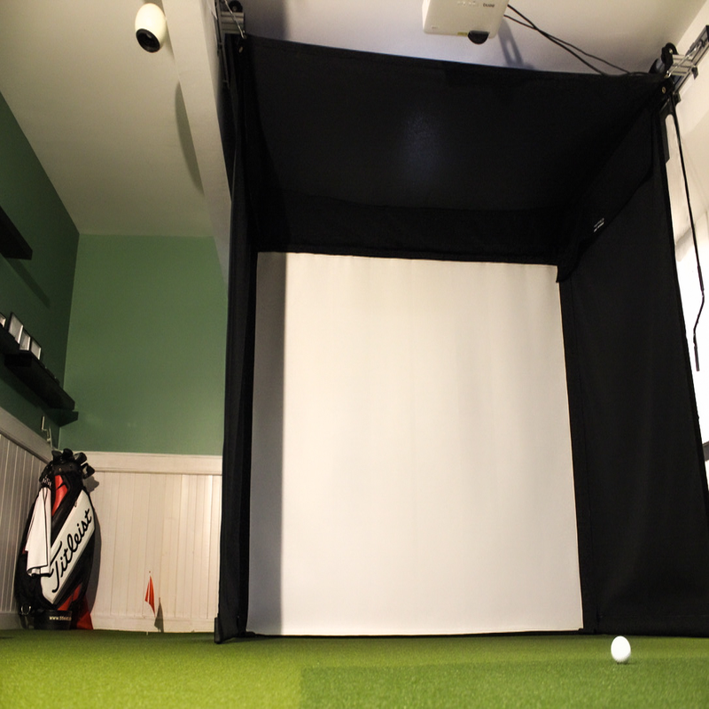 The SportScreen Vanish 11 Golf Simulator Enclosure home view.