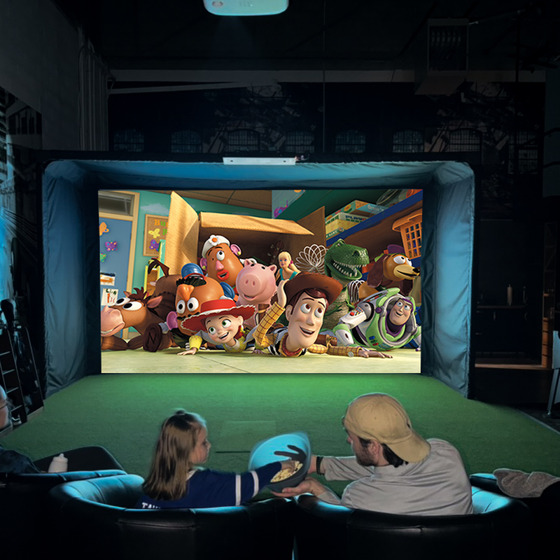 The SportsScreen Parlour Series Golf Simulator Enclosure studio used as movie theatre.