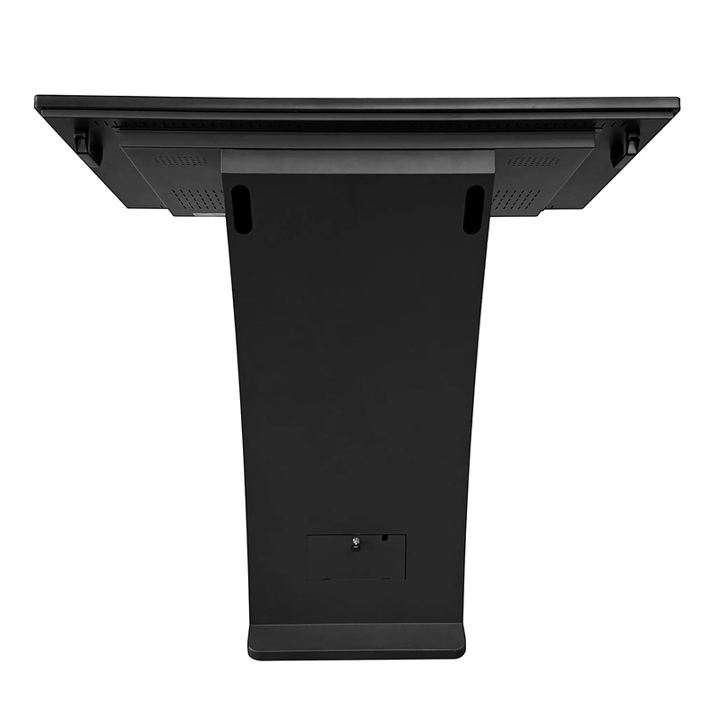 Touch Screen Guru Floor Standing Digital Signage Kiosk Stand rear view with lockable service door.