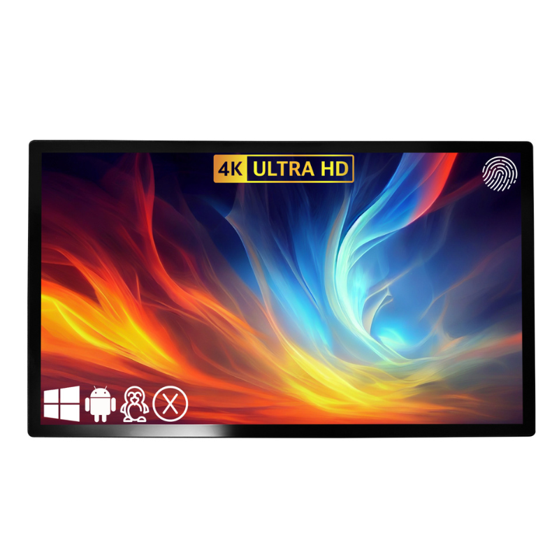 Touch Screen Guru Ultra Series 32" 4K Touch Screen Monitor front view colorful screen.
