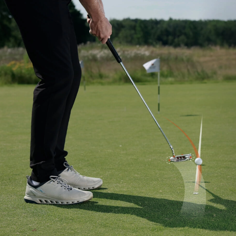 Trackman 4 Golf Launch Monitor putting stroke ball tracking visual.