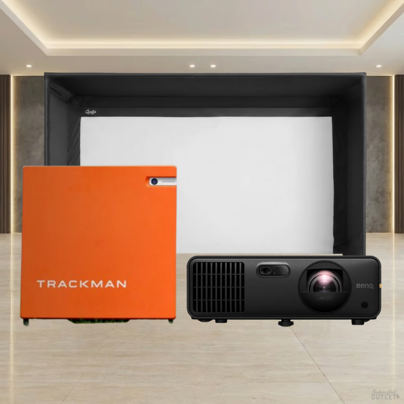 Trackman 4 Launch Monitor Carl's Place Pro Golf Simulator Enclosure Projector Package.