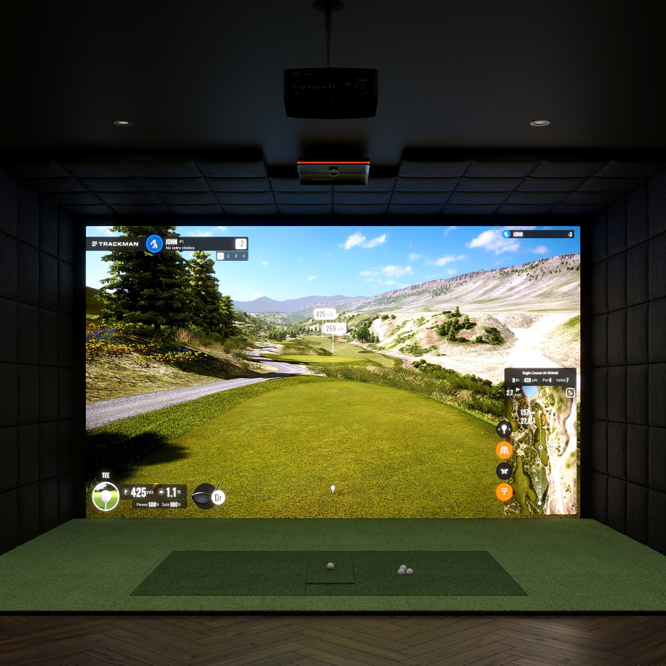 Trackman iO Golf Simulator with Built-In Golf Room Kit.