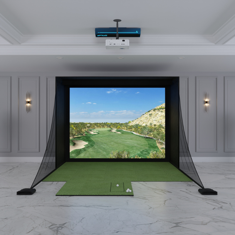 TruGolf APOGEE DIY Golf Simulator Package with 8x10.5 DIY enclosure.