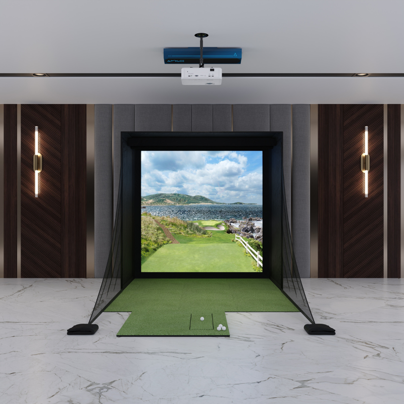 TruGolf APOGEE DIY Golf Simulator Package with 8x8 DIY enclosure.