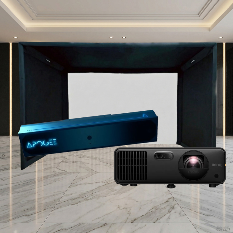 TruGolf APOGEE Launch Monitor SIGPRO Commercial Golf Simulator Enclosure Projector Package
