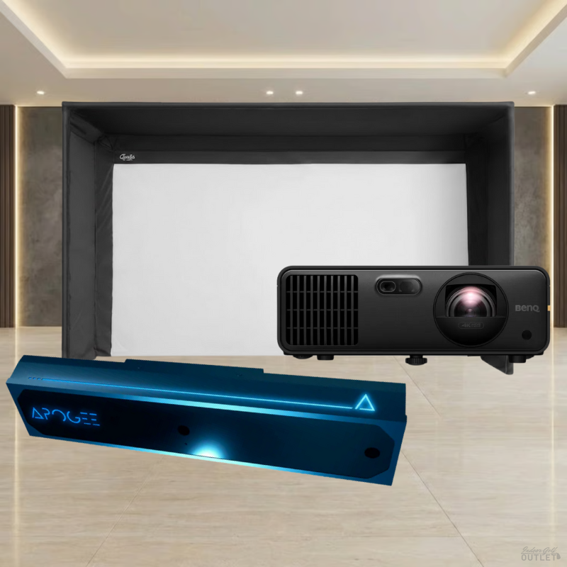 TruGolf APOGEE Launch Monitor Carl's Place Pro Golf Simulator Enclosure Projector Package.