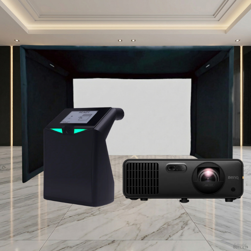 TruGolf LaunchBox Launch Monitor SIGPRO Commercial Golf Simulator Enclosure Projector Package
